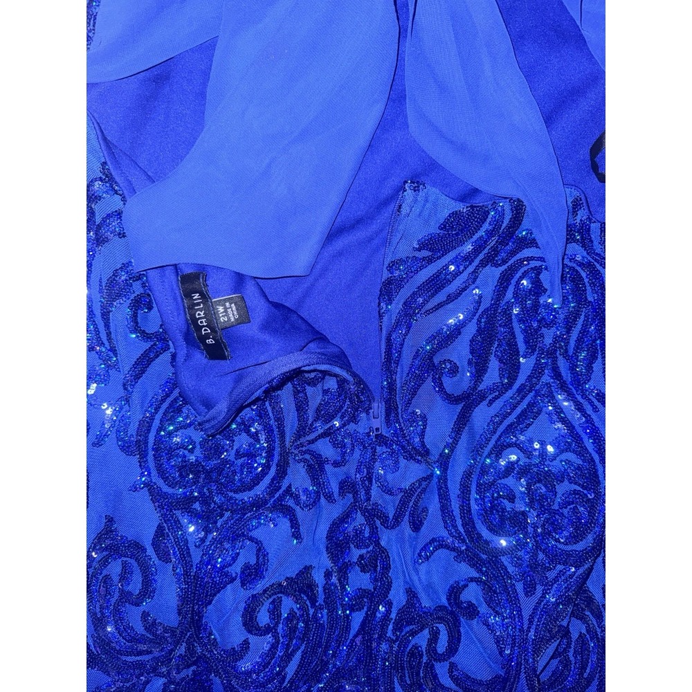 NWT B. Darlin Pattern Sequin Bow Back Bodycon Dress Plus Size Juniors Size 21W - Picture 12 of 13